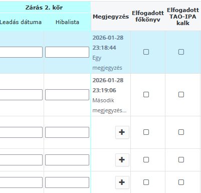 VIKI zárás megjegyzés